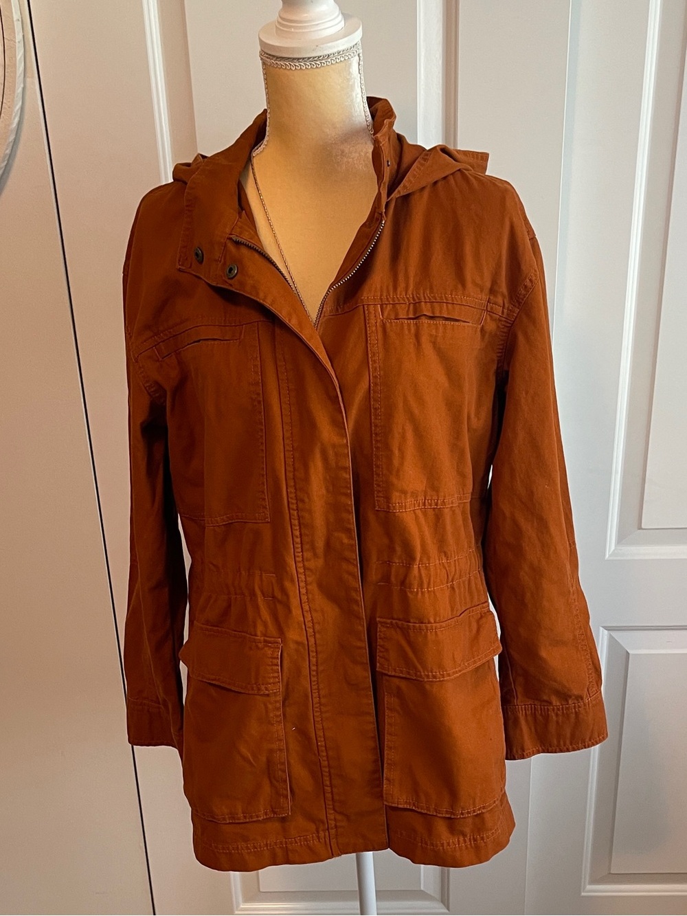 Universal Thread Hooded Utility Jacket in Rust Orange - Size L - NWOT